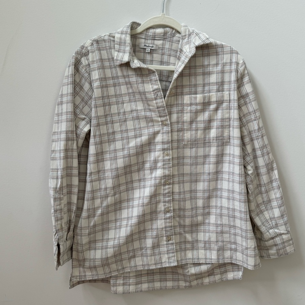 MADEWELL Flannel Long Sleeve Plaid Top - Size Small